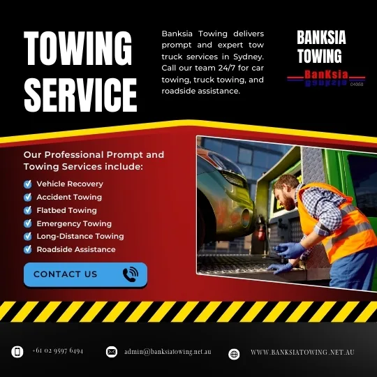Banksia Towing delivers prompt and expert tow truck services in Sydney. Call our team 24/7 for car towing, truck towing, and roadside assistance.